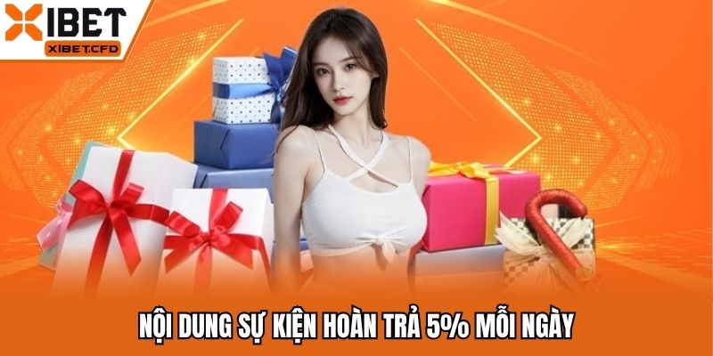 Nội dung ưu đãi hoàn trả tiền cược 5% mỗi ngày 2025
